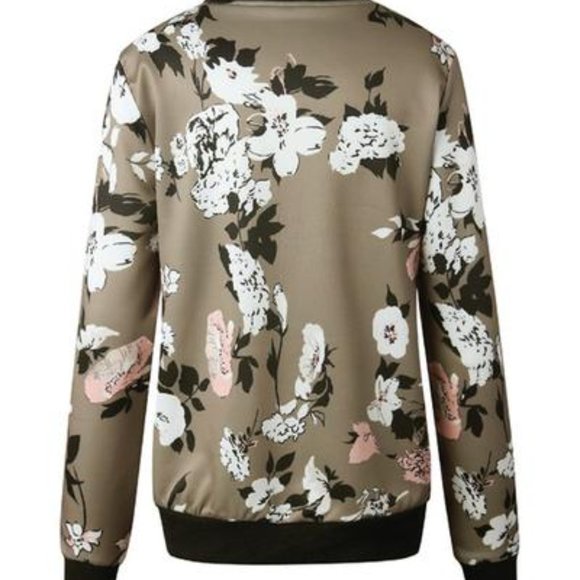 🆕️Floral Printed Zip Up Bomber Jacket - Picture 3 of 4